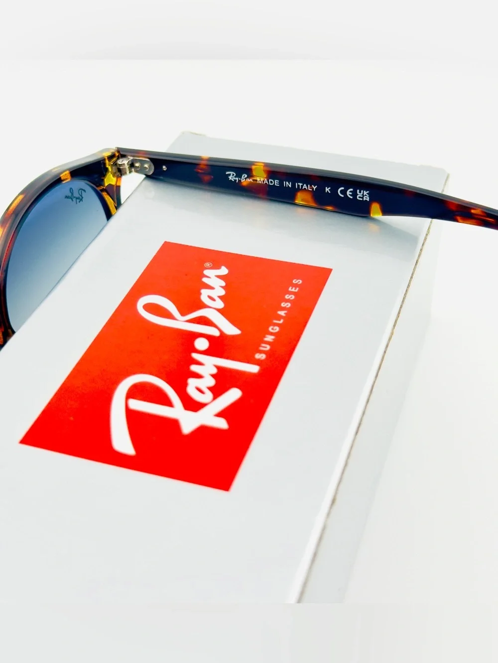 Ray-Ban Sunglasses RB2180 Polished Light Havana Frame with Gradient Blue Lenses